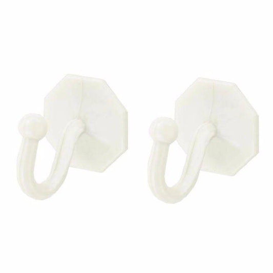 Elegant White Curtain Tieback Hooks Value Pack Set of 2