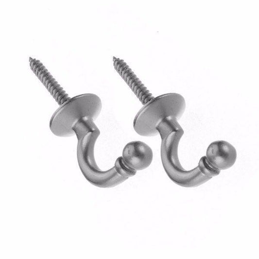 Set of 2 Chrome Ballend Curtain Tiebacks
