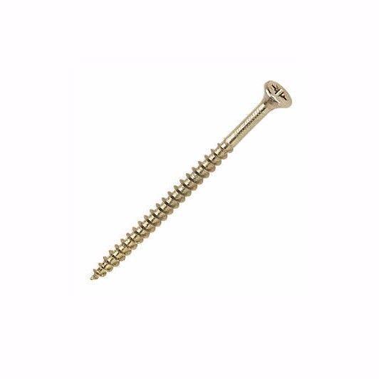 100mm Yellow Chipboard Wood Screws Pack of 9