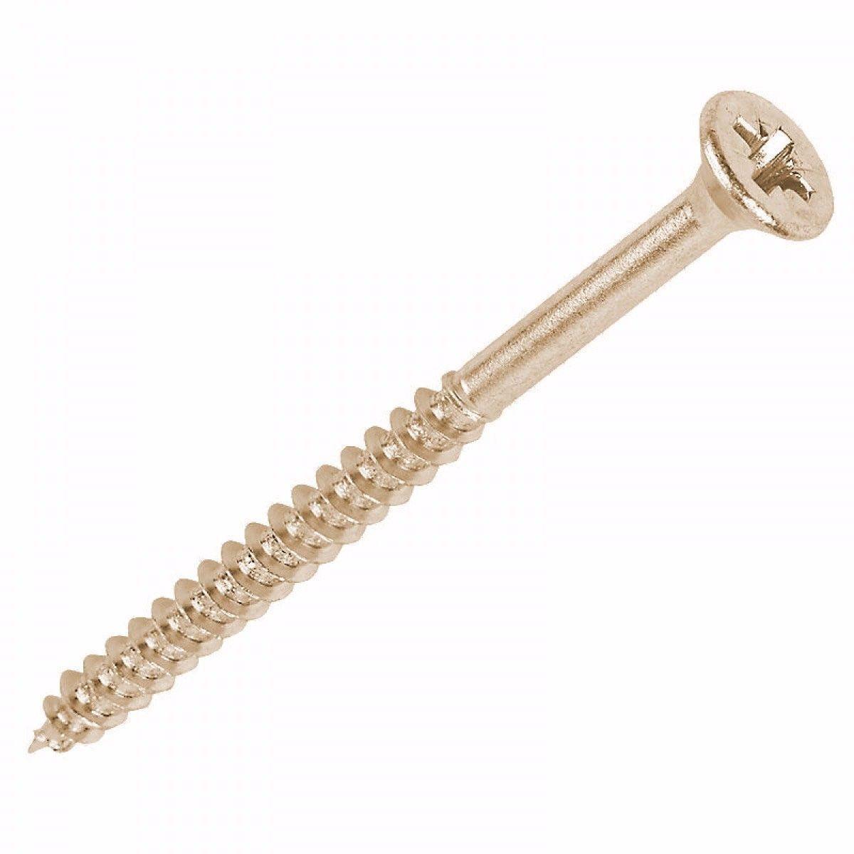 50 x 80 Pozi Countersunk Hardened Chipboard Wood Screws Yellow Plated DIY Fasteners