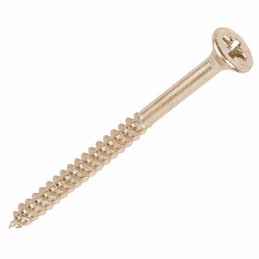 50 x 80 Pozi Countersunk Hardened Chipboard Wood Screws Yellow Plated DIY Fasteners