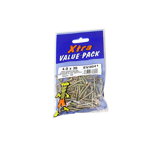 HighQuality 40 x 30 Pozi Yellow Chipboard Screws for DIY Projects