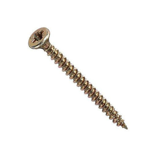 40 x 45 Pozi Countersunk Chipboard Screws Yellow DIY Essential