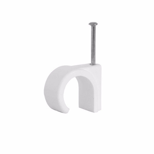 60Pack 4mm White Round Cable Clips for DIY Projects