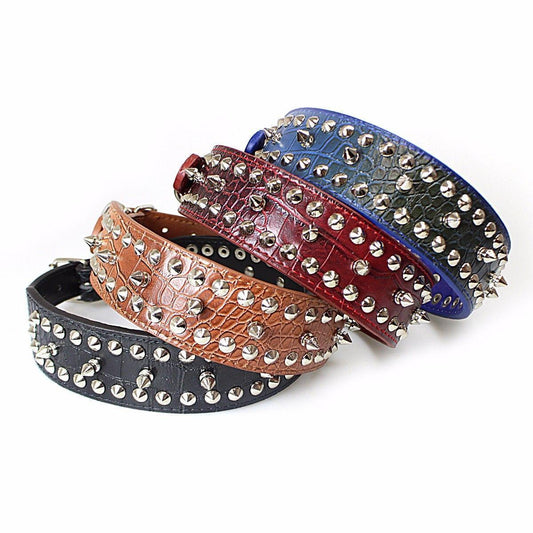 Premium Adjustable Leather Pet Collar with Secure Belt