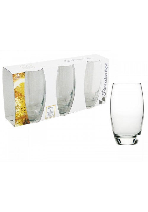PB Barrel Long Drinking Glasses 500ml Set of 3 HighQuality Glassware