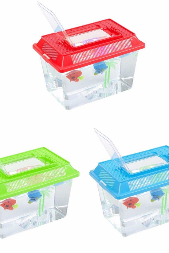 Medium Plastic Goldfish Aquarium Tank with Carry Handle and Lid