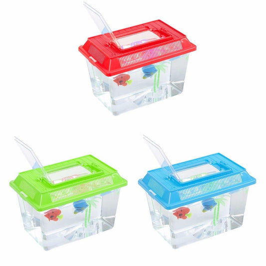 Medium Plastic Goldfish Aquarium Tank with Carry Handle and Lid