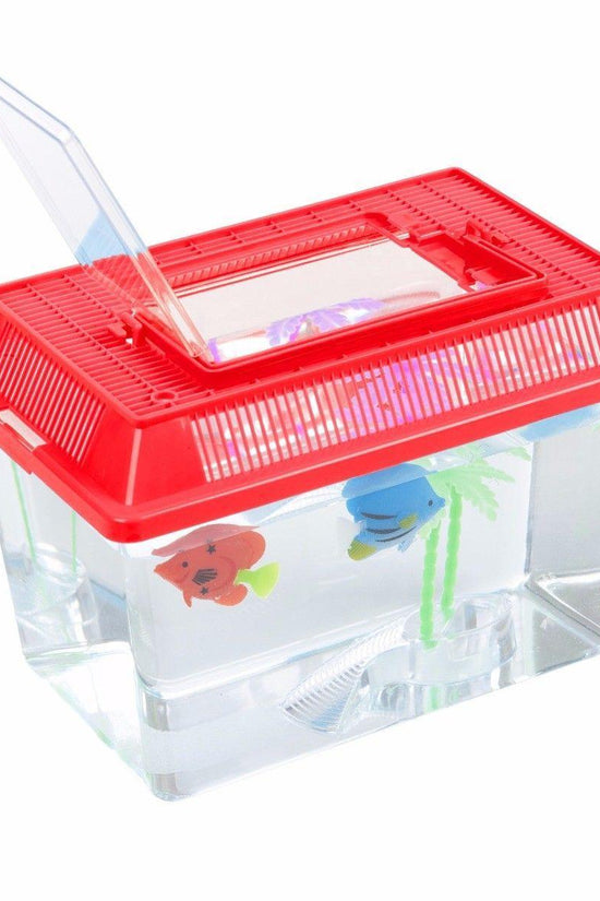 Medium Plastic Goldfish Aquarium Tank with Carry Handle and Lid