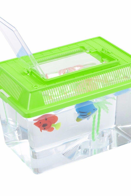 Medium Plastic Goldfish Aquarium Tank with Carry Handle and Lid