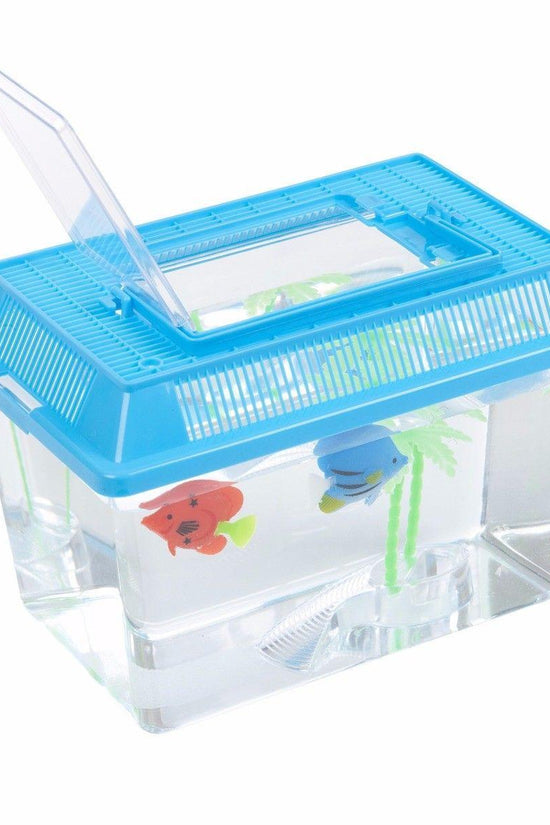 Medium Plastic Goldfish Aquarium Tank with Carry Handle and Lid