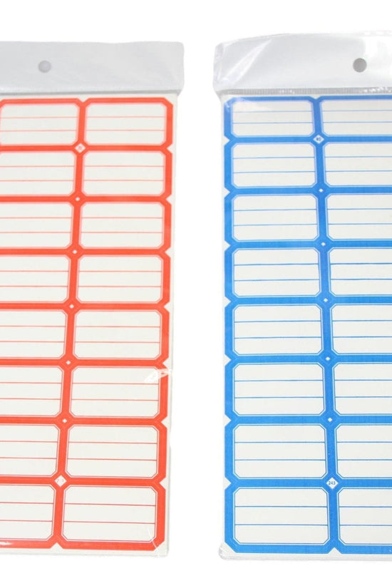 Blue and Red Sticky Labels for Home and Office Use