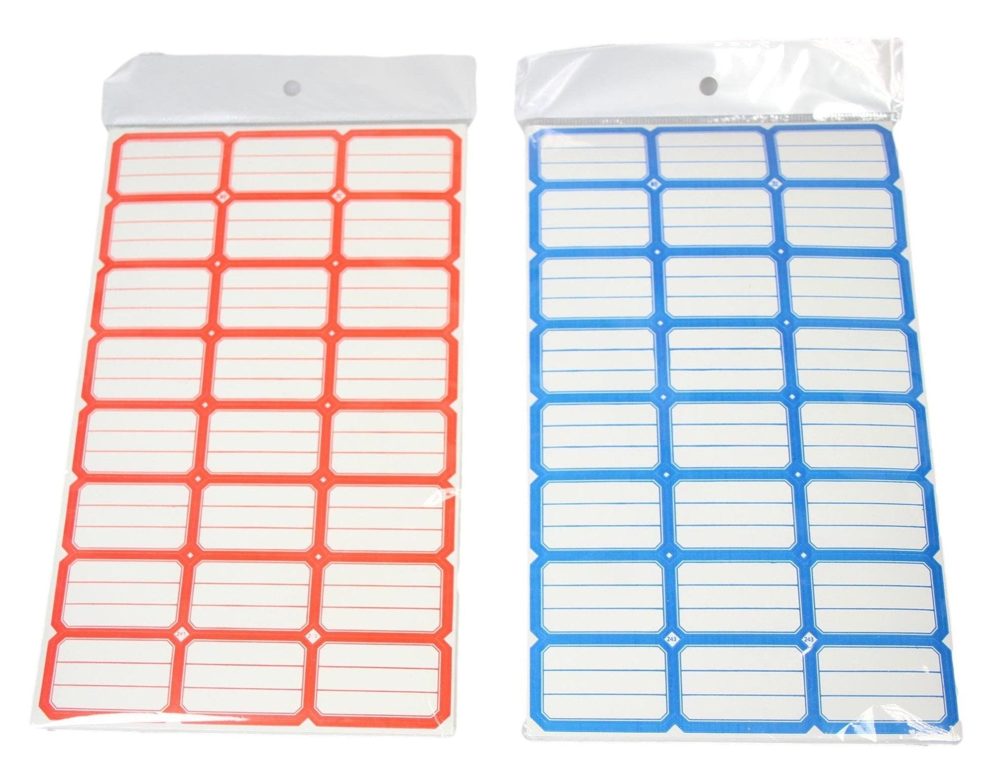 Blue and Red Sticky Labels for Home and Office Use
