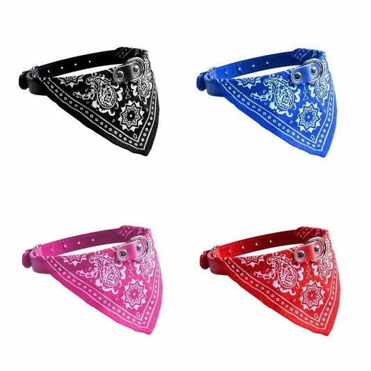 Adjustable Bandana Dog Collar Leash Set Assorted Colors