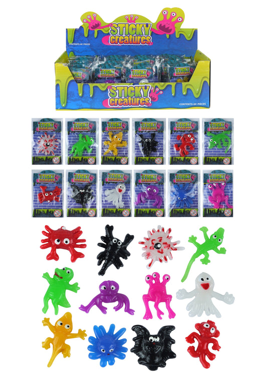 Assorted Childrens Sticky Creatures Splatter Toys 56cm