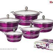 SQ Professional 5Piece Metallic Die Cast Stockpot Set in Amethyst Finish