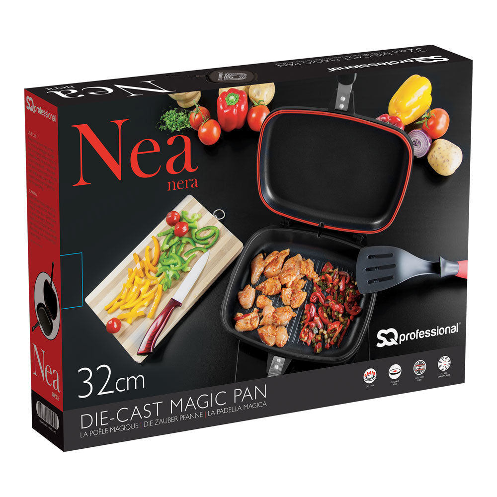 SQ Professional Nea Double Sided Magic Pan 32cm Nera Black