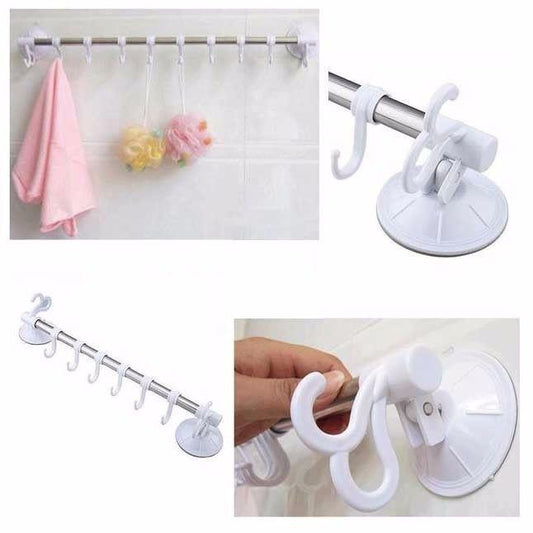 Adjustable Gold Towel Bar Premium Suction Cup Rail 180