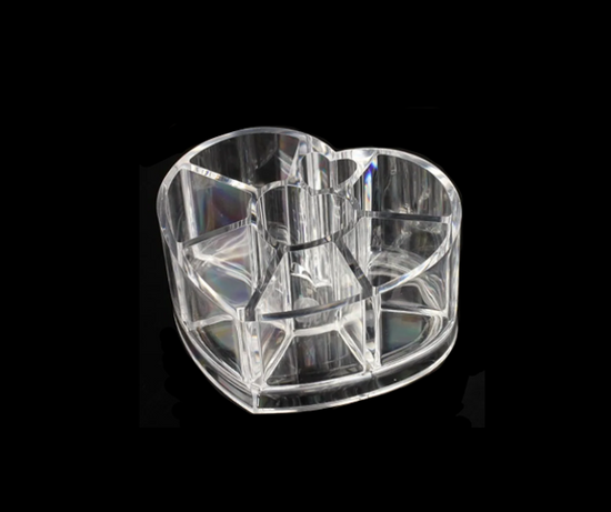 Heart Shaped Acrylic Makeup Organizer for Cosmetic Storage