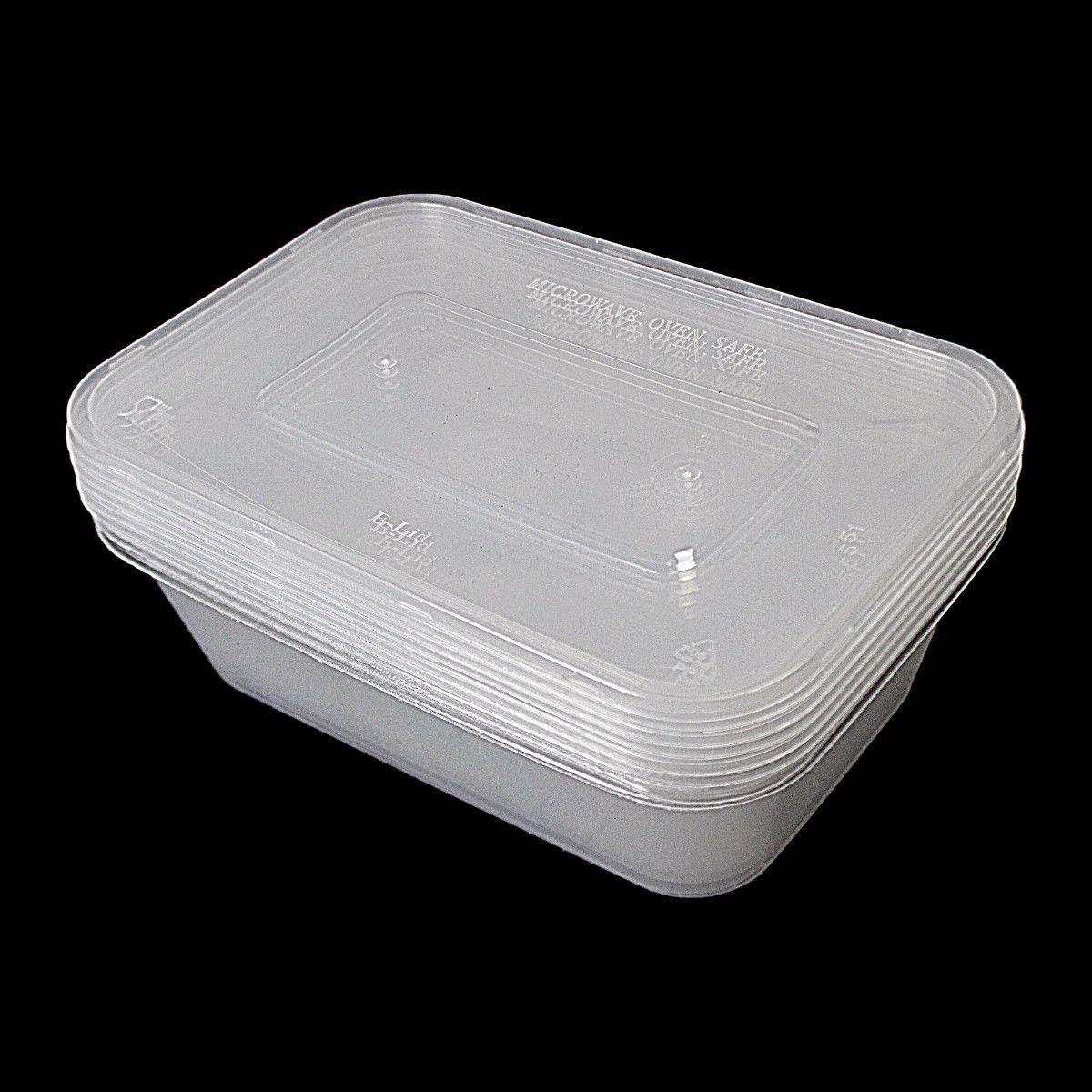 Durable Plastic Food Storage Containers Set of 4 1000ml each