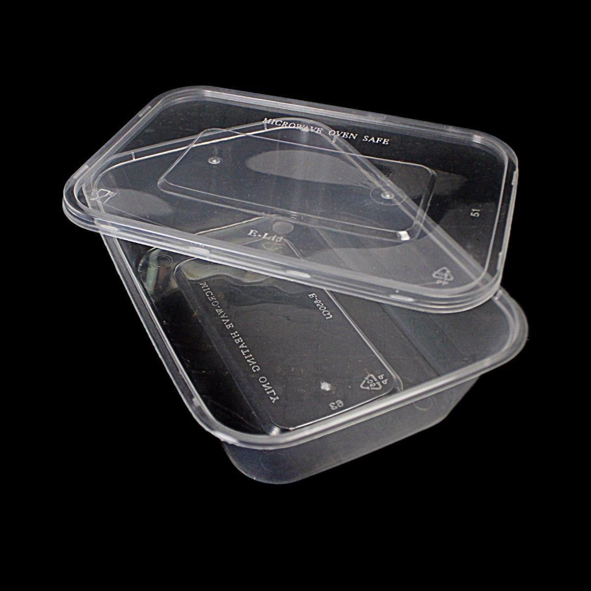 Durable Plastic Food Storage Containers Set of 4 1000ml each