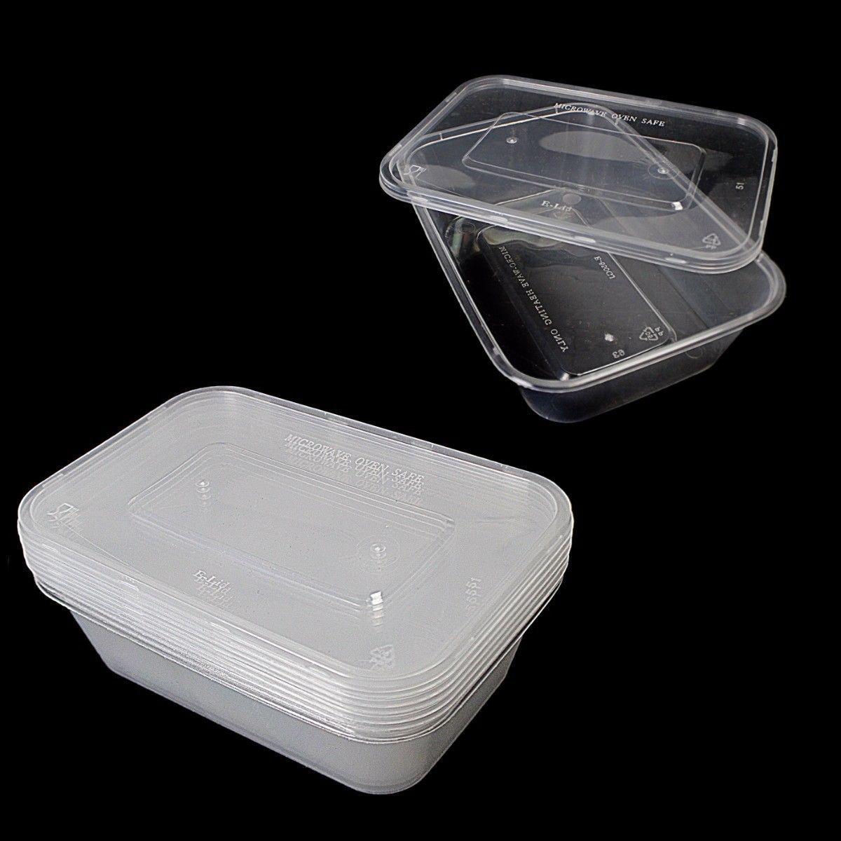 Durable Plastic Food Storage Containers Set of 4 1000ml each