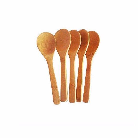 Small Wooden Kitchen Teaspoons Pack of 5 Durable Utensils