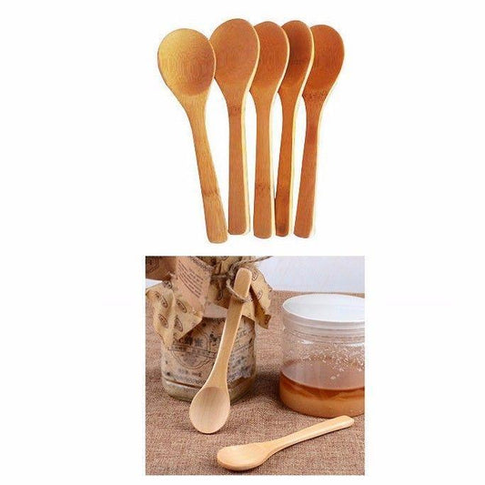 Small Wooden Kitchen Teaspoons Pack of 5 Durable Utensils