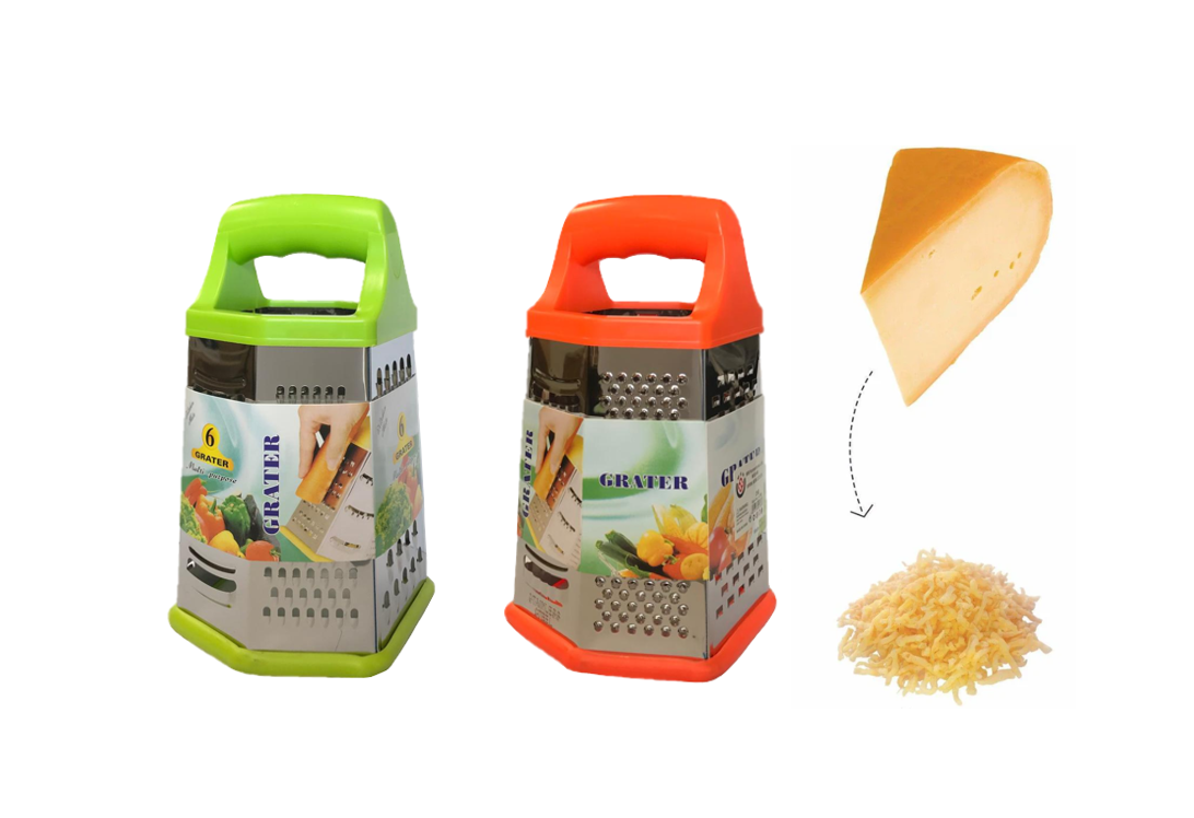 6Sided Professional Grater Shredder for Cheese Garlic Ginger and Potatoes