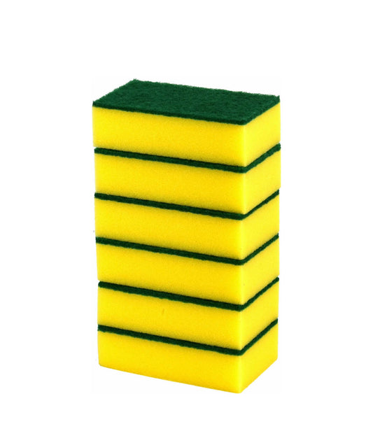 Acord Yellow Kitchen Sponges 15 cm Pack of 6 for Efficient Cleaning