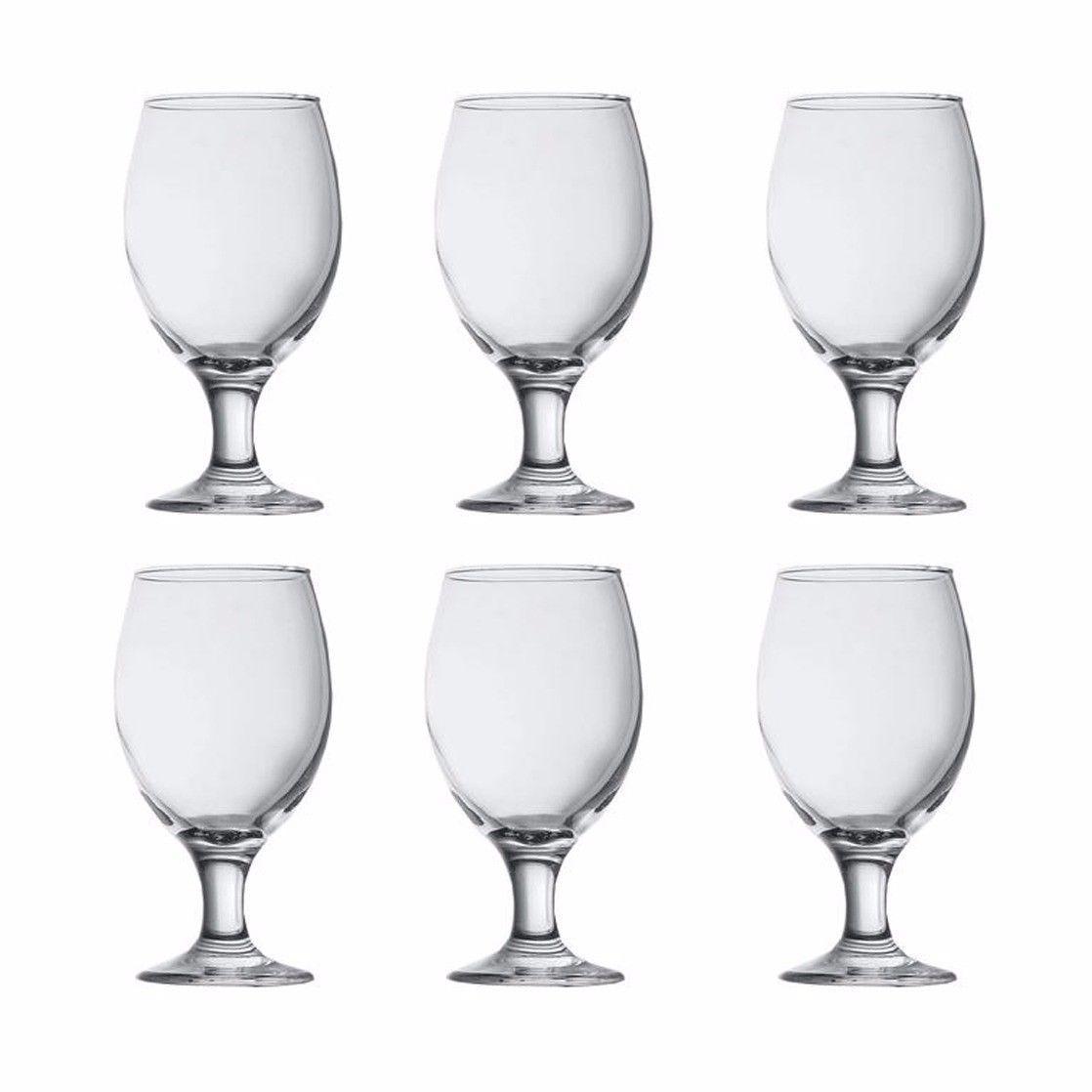 Premium Clear Glass Beer Glasses Set of 6