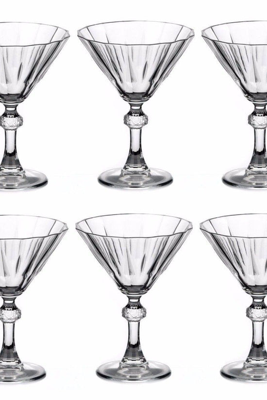 Elegant Diamond Martini Glass Set 238ml Set of 6