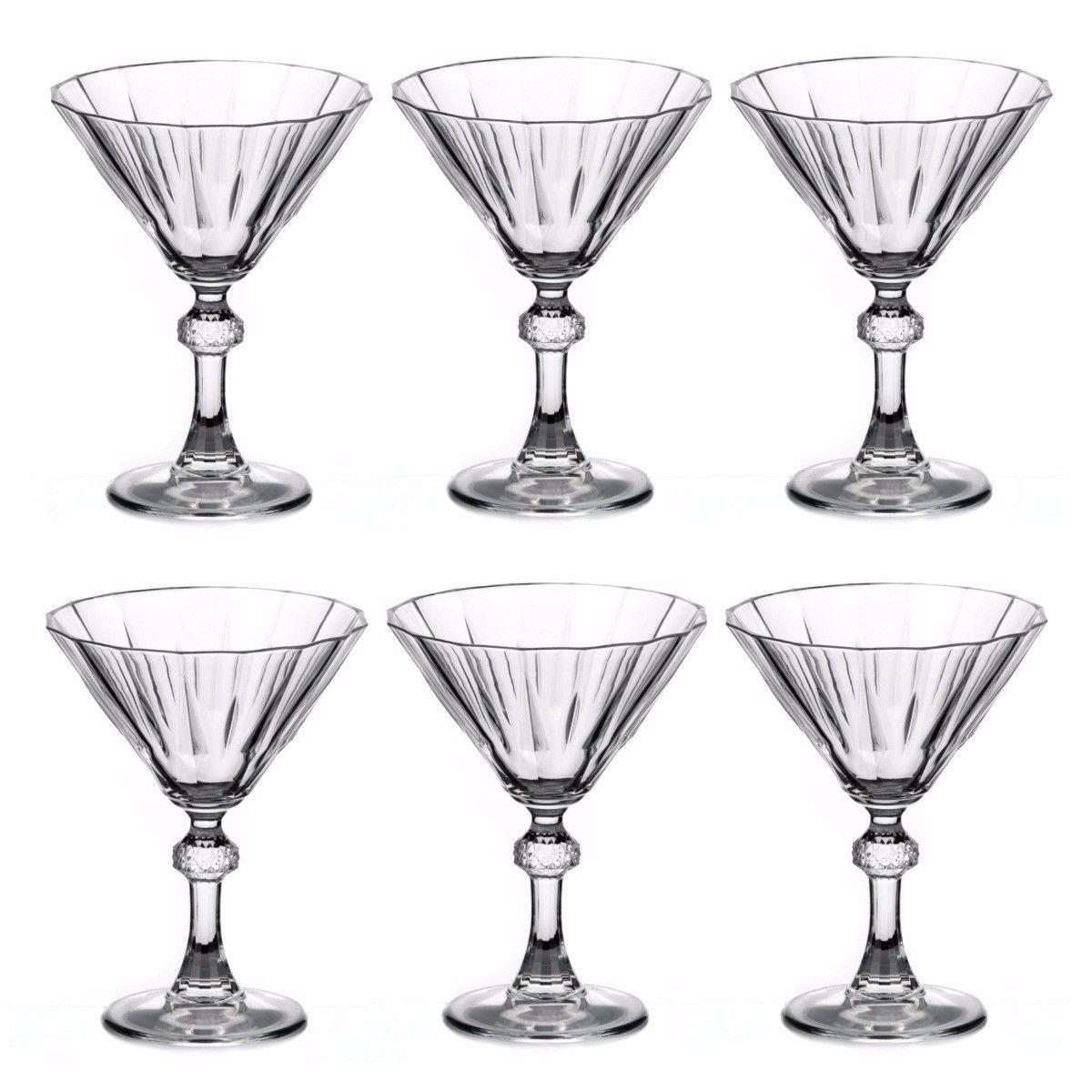Elegant Diamond Martini Glass Set 238ml Set of 6