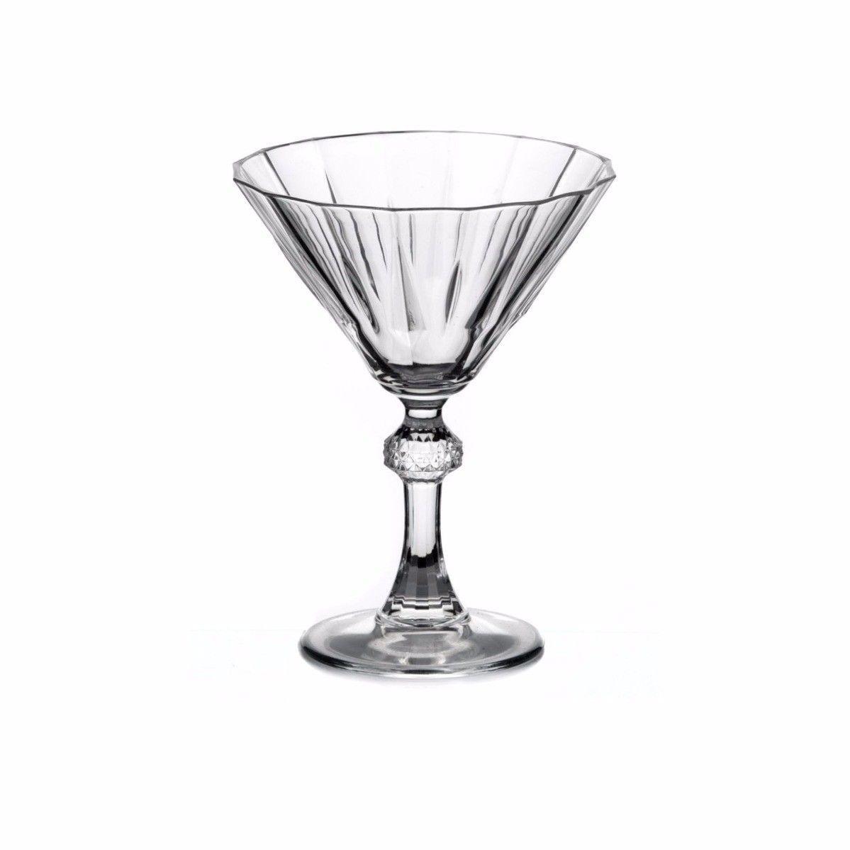 Elegant Diamond Martini Glass Set 238ml Set of 6