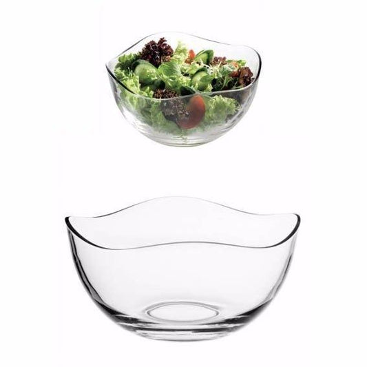 Elegantly Curved 26cm Transparent Fruit Salad Bowl Premium Gloss Finish