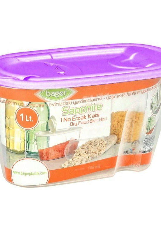 1L Plastic Pantry Storage Container with Pourer Lid Assorted Colours