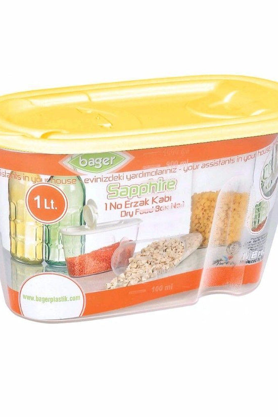 1L Plastic Pantry Storage Container with Pourer Lid Assorted Colours