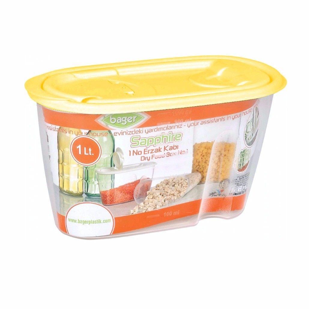 1L Plastic Pantry Storage Container with Pourer Lid Assorted Colours