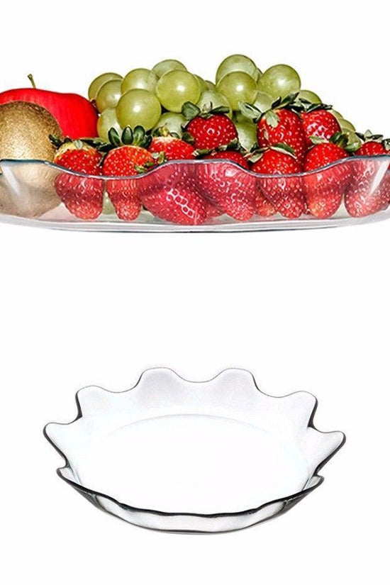 Elegant PB Patisserie Glass Fruit Serving Plate 32cm Diameter