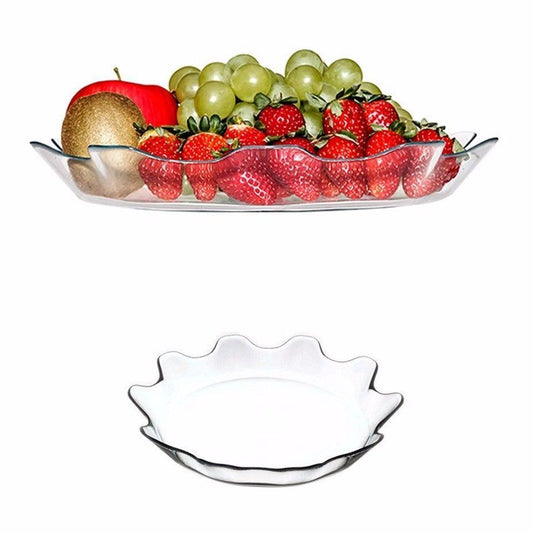 Elegant PB Patisserie Glass Fruit Serving Plate 32cm Diameter