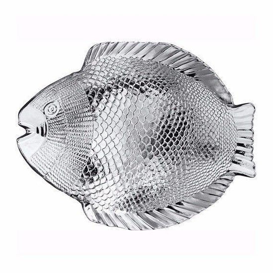 Elegant Marine Clear Glass FishShaped Service Plate 20cm