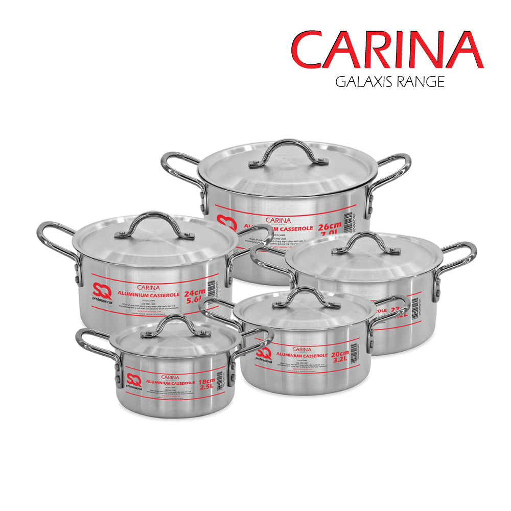 SQ Professional Galaxis Carina Aluminium Casserole Set Set of 5