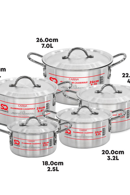 SQ Professional Galaxis Carina Aluminium Casserole Set Set of 5