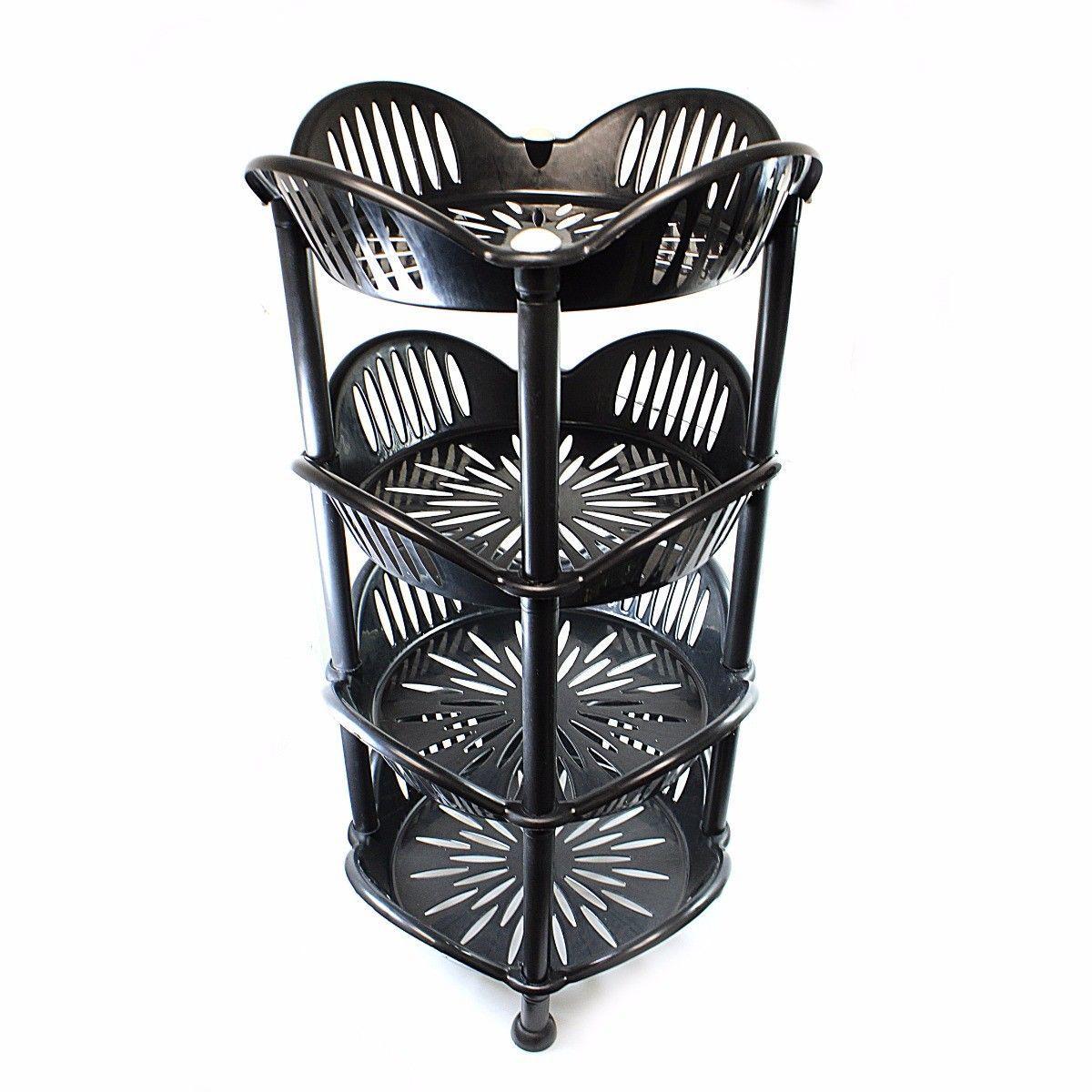 4 Tier FlowerShaped Kitchen Veg Trolley Stand