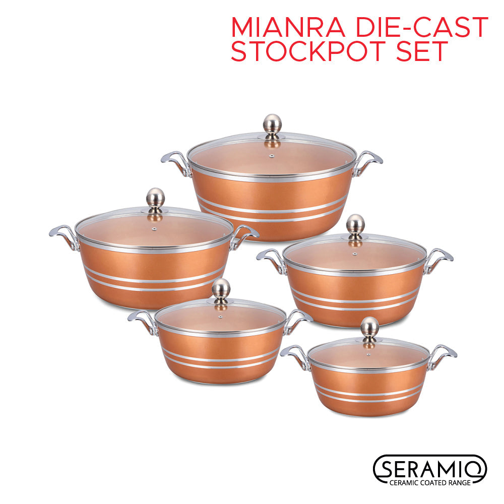 SQ Professional Seramiq Mianra Diecast Stockpot Set of 5 Axinite Finish