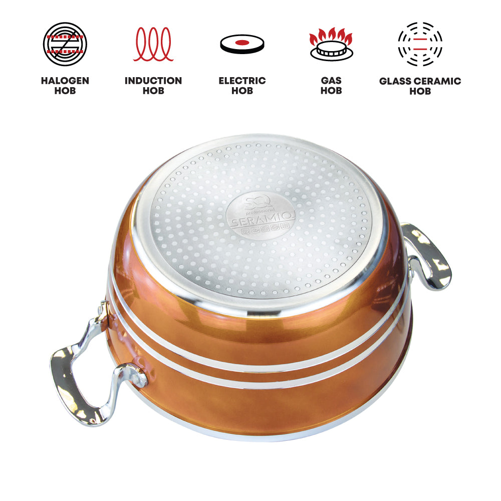 SQ Professional Seramiq Mianra Diecast Stockpot Set of 5 Axinite Finish