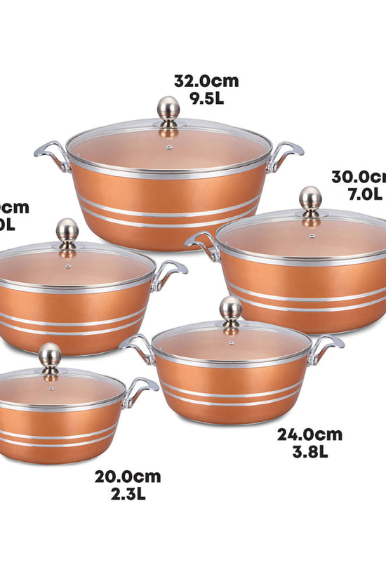 SQ Professional Seramiq Mianra Diecast Stockpot Set of 5 Axinite Finish