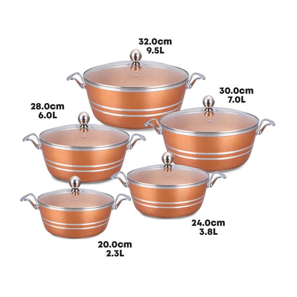 SQ Professional Seramiq Mianra Diecast Stockpot Set of 5 Axinite Finish
