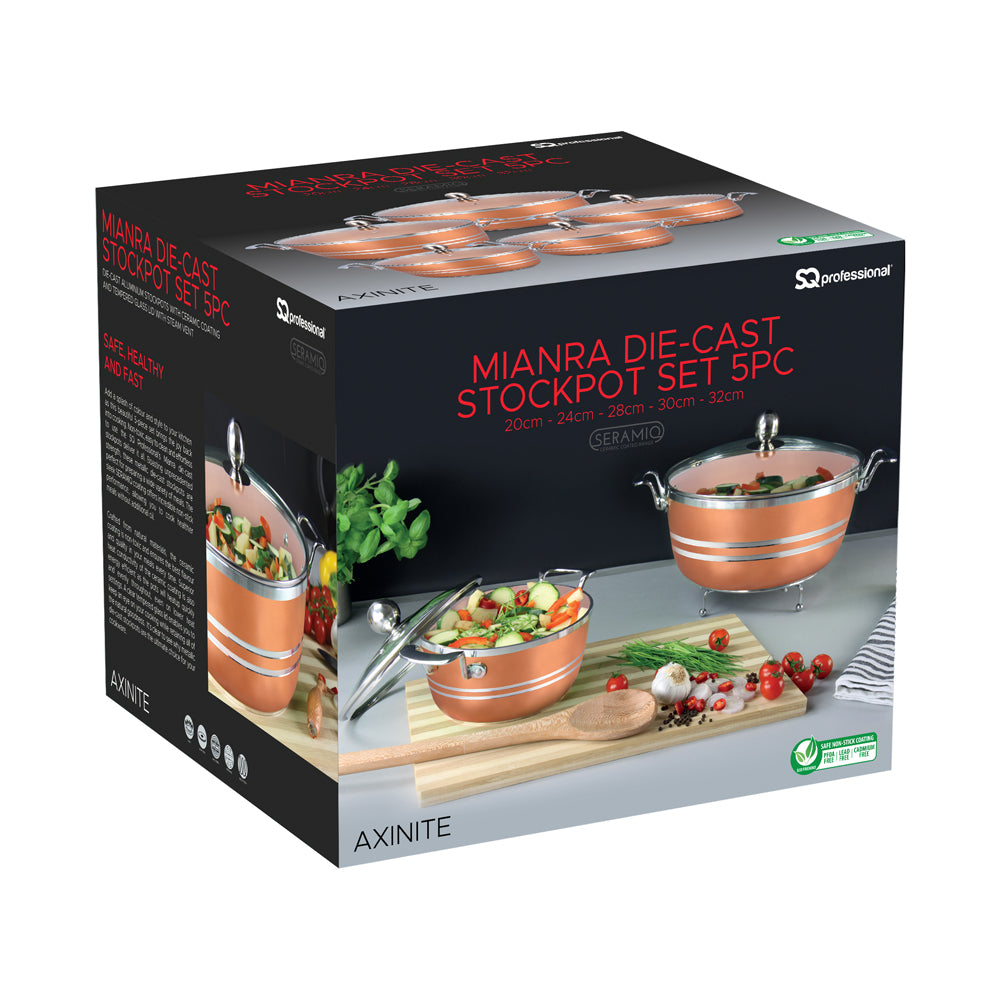 SQ Professional Seramiq Mianra Diecast Stockpot Set of 5 Axinite Finish