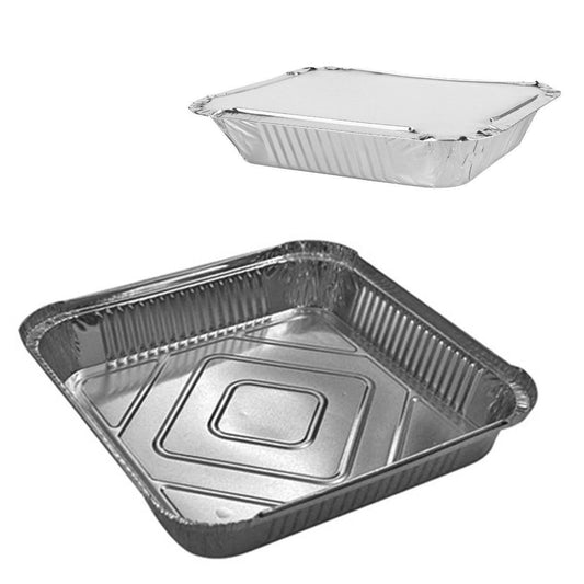 Premium Aluminium Roasting Foil Tray with Lids Pack of 2